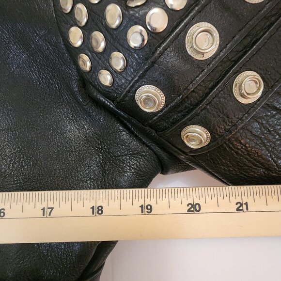 Vintage 1980s Vanguard Studded Leather Biker Jacket Women’s Medium Cropped - Picture 4 of 16